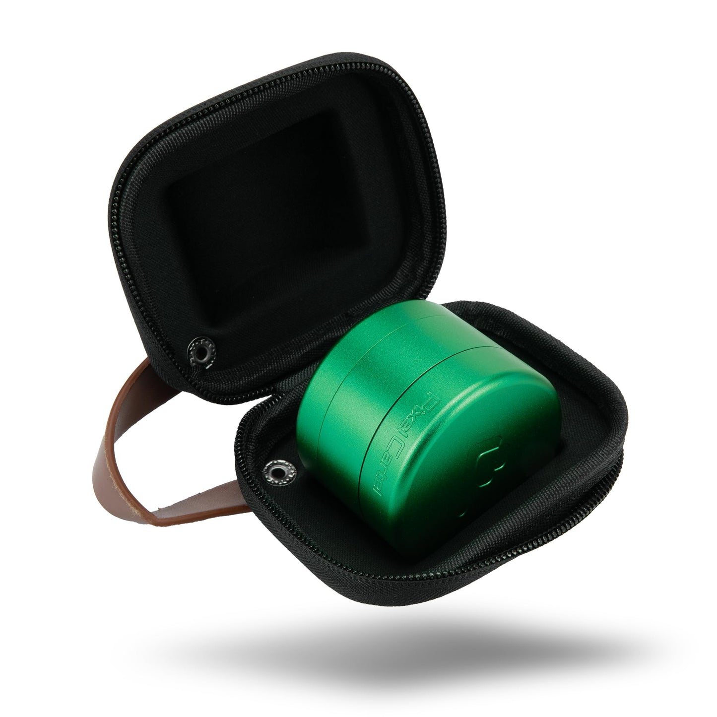 Pixel Cartel Herb Grinder Spice Mill 2.5 inches - Green Metal - Flower Mill Innovation - Teethless Grinder