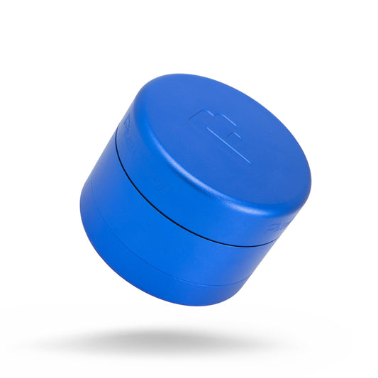 Pixel Cartel Herb Grinder Spice Mill 2.5 inches - Blue Metal - Flower Mill Innovation - Teethless Grinder