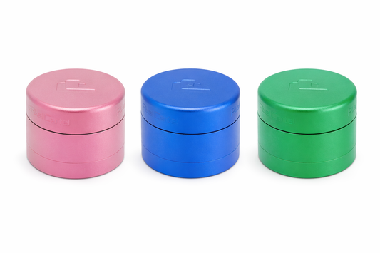 Metal Herb Grinder 63mm (2.5”) - Premium Aluminium Herb & Spice Grinder - 4 Piece Manual Grinding Mill with Pollen Catcher - Large Capacity Grinder - Pixel Cartel