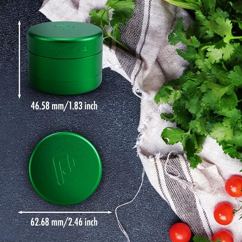 Metal Herb Grinder 63mm (2.5”) - Premium Aluminium Herb & Spice Grinder - 4 Piece Manual Grinding Mill with Pollen Catcher - Large Capacity Grinder - Pixel Cartel