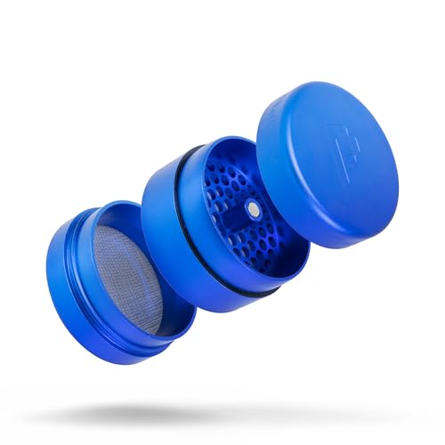 Metal Herb Grinder 63mm (2.5”) - Premium Aluminium Herb & Spice Grinder - 4 Piece Manual Grinding Mill with Pollen Catcher - Large Capacity Grinder - Pixel Cartel