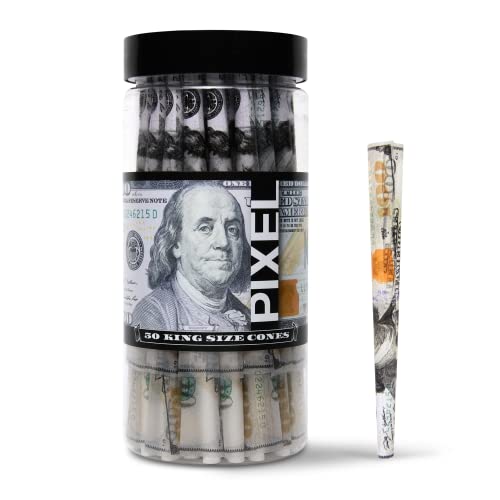 100 Dollar Pre-Rolled Cones - 50 Pack King Size with Tips & Packing Sticks | Hundred Dollar Bill Rolling Papers - Benjamin-Inspired